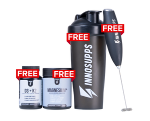 Magnesium+, D3 + K2, Natural BCAA, Shaker & Frother Special Offer