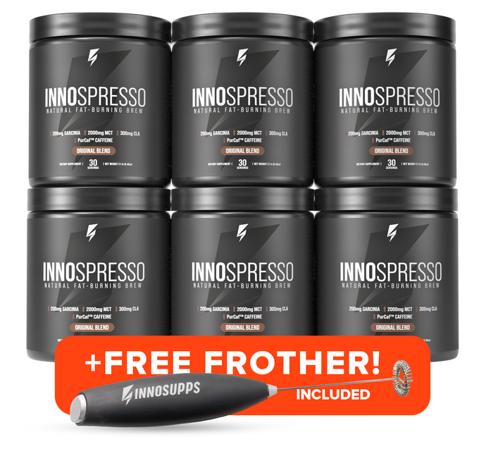 6 Bottles of INNO SPRESSO BURN + 1 FREE Frother